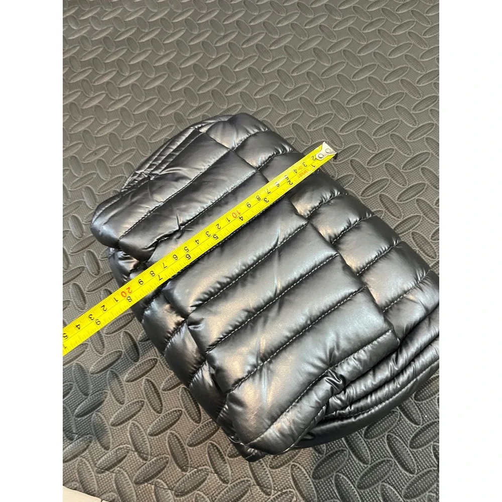 Think Royln Bar Bag Puffer Crossbody Womens OS Gunmetal Metallic Quilted Flap